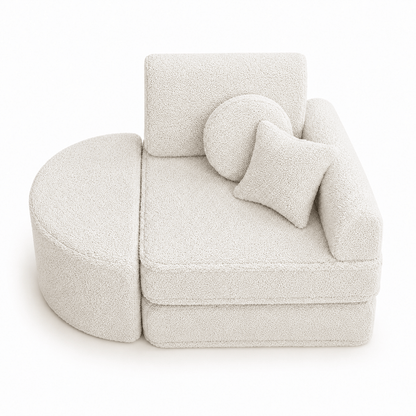 Kindersessel 3-in-1 Max Bearly - faltbare Kindercouch & Spielmatratze - Soft Teddy Edition