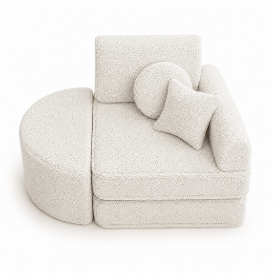 Kindersessel 3-in-1 Max Bearly - faltbare Kindercouch & Spielmatratze - Soft Teddy Edition