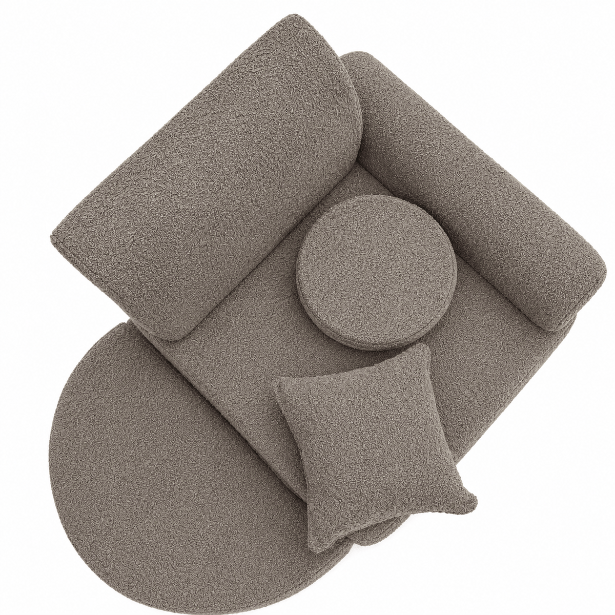 Kindersessel 3-in-1 Max Bouclé - faltbare Kindercouch & Spielmatratze