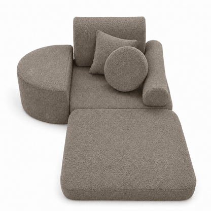 Kindersessel 3-in-1 Max Bouclé - faltbare Kindercouch & Spielmatratze