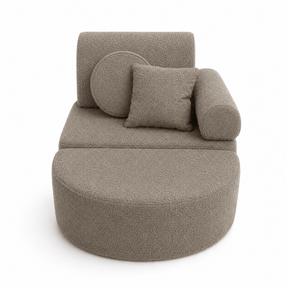 Kindersessel 3-in-1 Max Bouclé - faltbare Kindercouch & Spielmatratze
