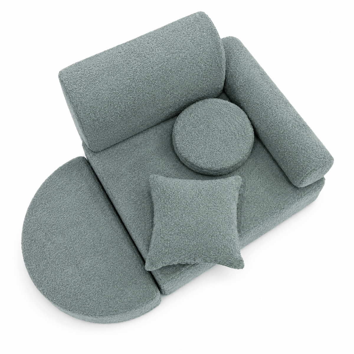 Kindersessel 3-in-1 Max Bouclé - faltbare Kindercouch & Spielmatratze