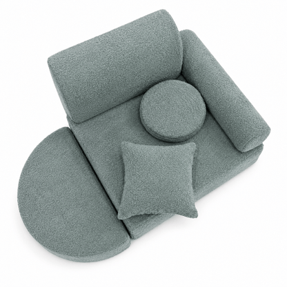 Kindersessel 3-in-1 Max Bouclé - faltbare Kindercouch & Spielmatratze