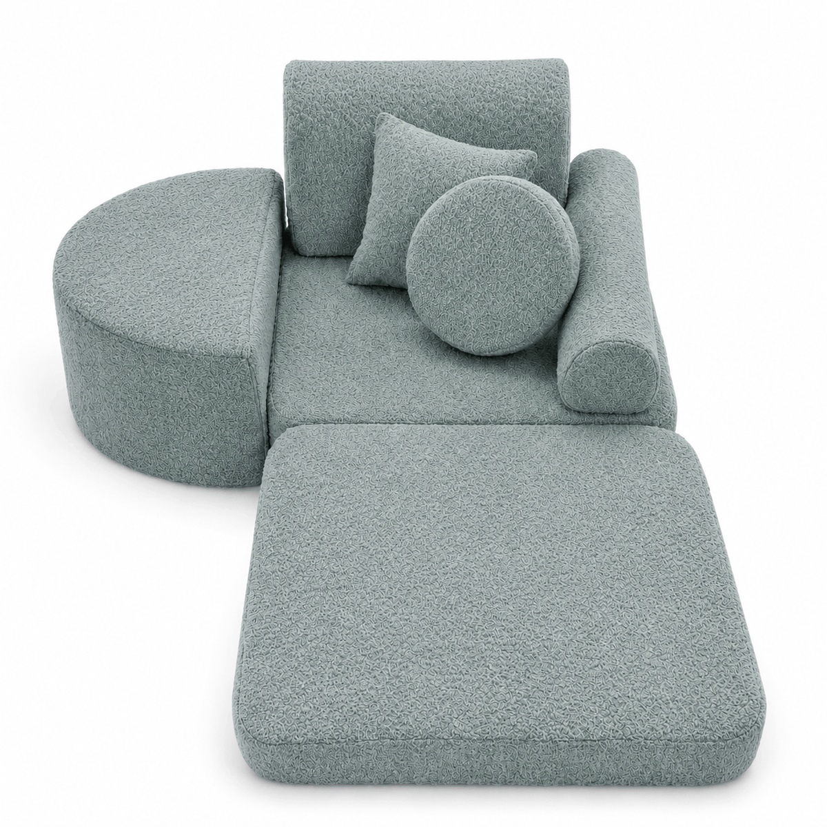 Kindersessel 3-in-1 Max Bouclé - faltbare Kindercouch & Spielmatratze