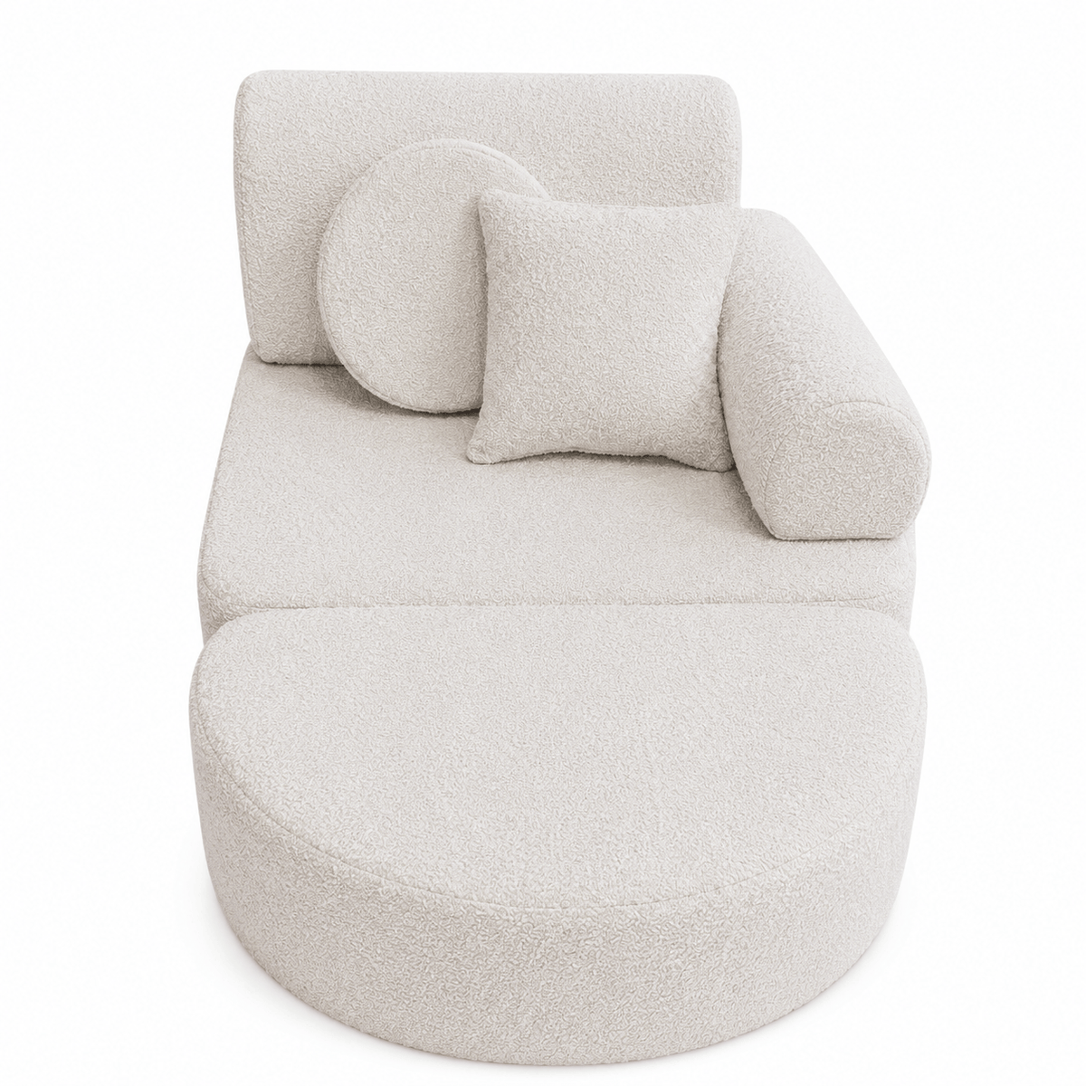Kindersessel 3-in-1 Max Bouclé - faltbare Kindercouch & Spielmatratze