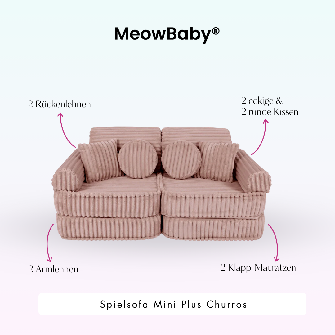 Spielsofa Mini Plus Churros - Plüschcord Edition