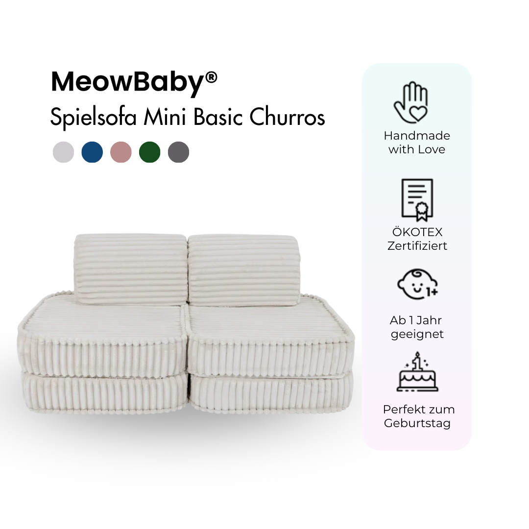 Spielsofa Mini Basic Churros - Plüschcord Edition