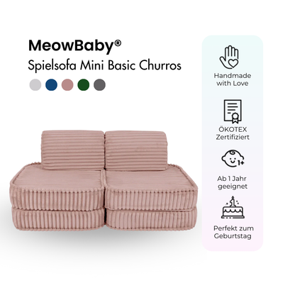 Spielsofa Mini Basic Churros - Plüschcord Edition
