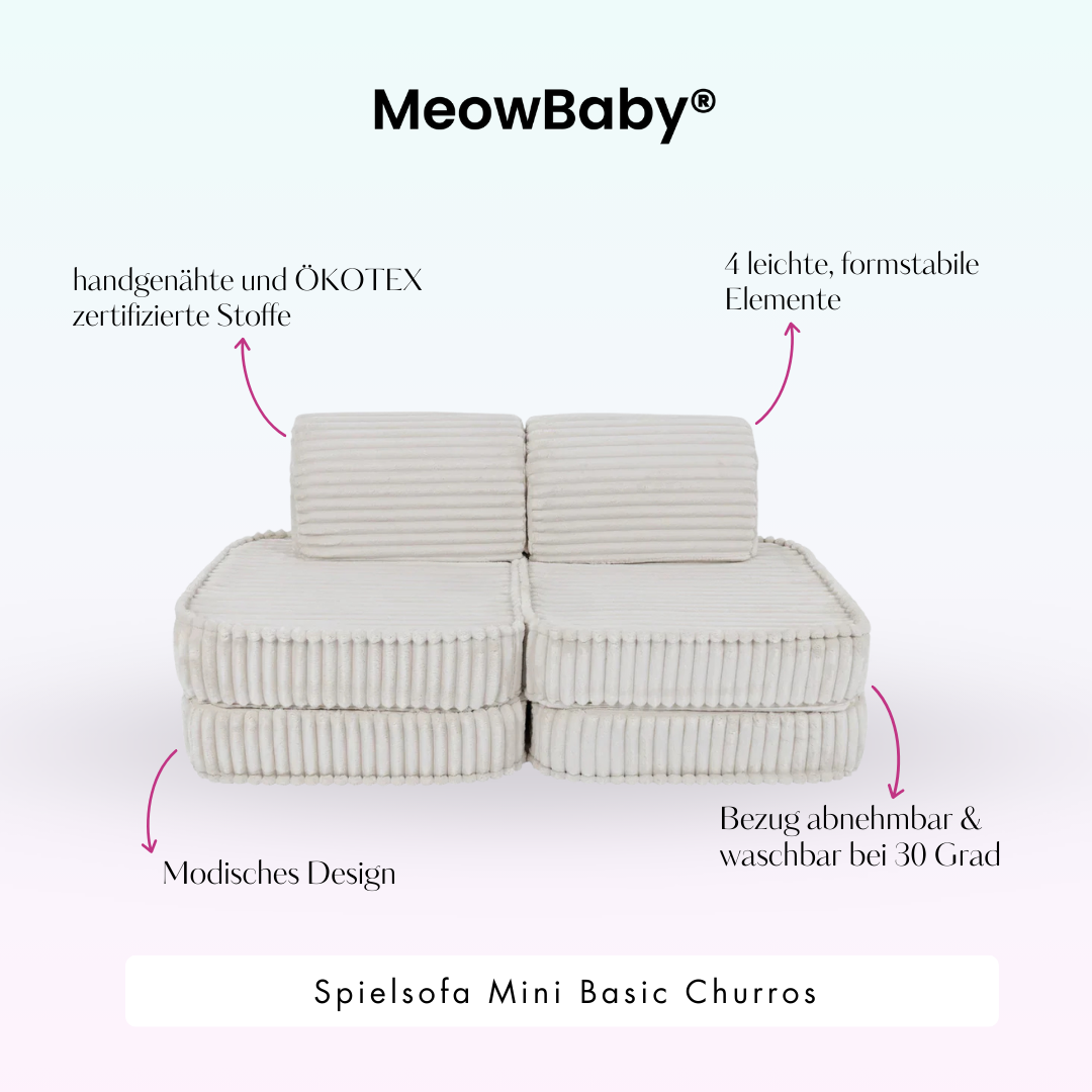Spielsofa Mini Basic Churros - Plüschcord Edition