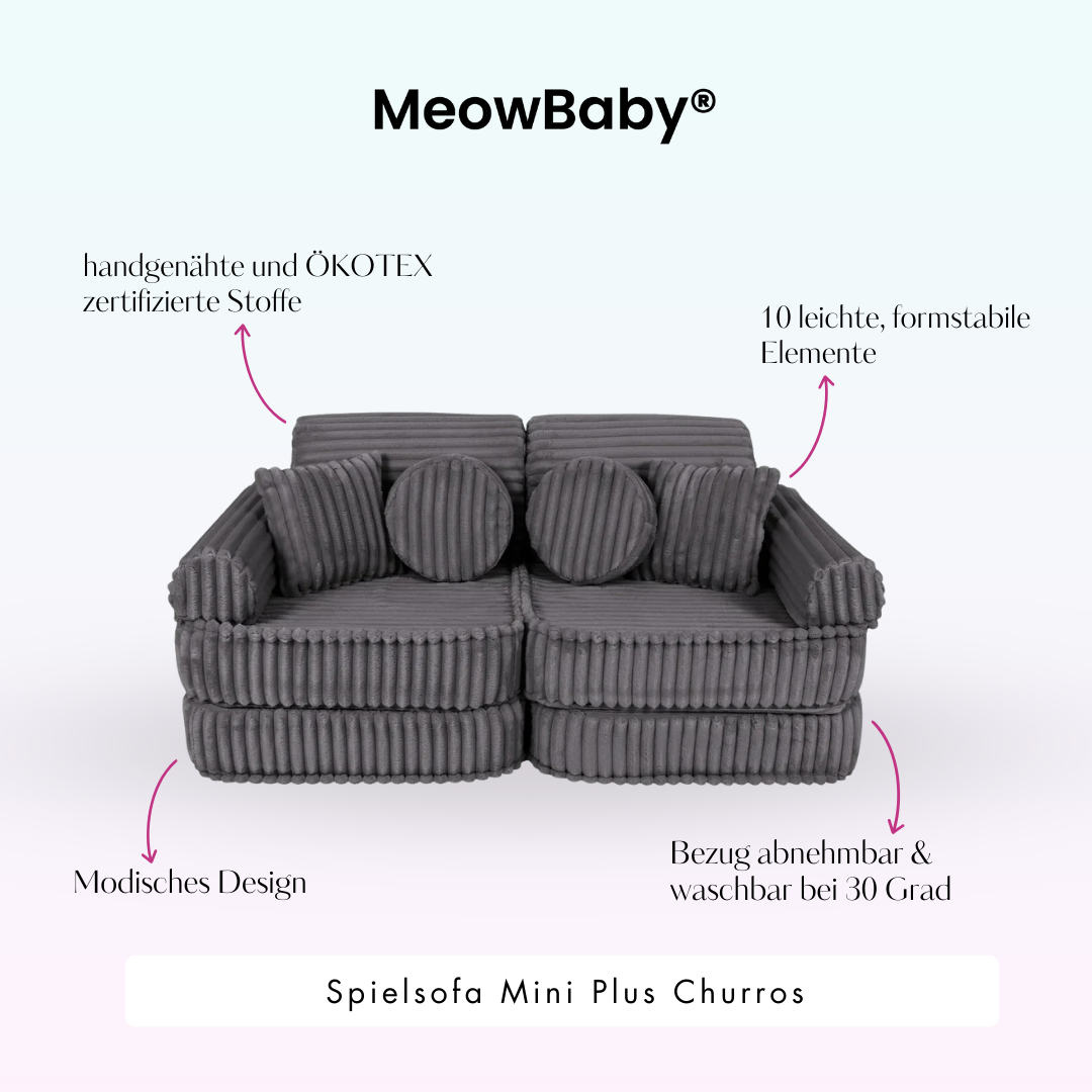 Spielsofa Mini Plus Churros - Plüschcord Edition