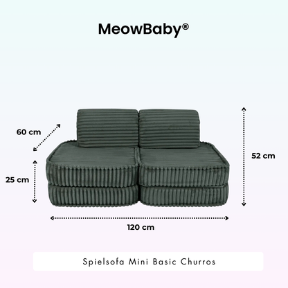 Spielsofa Mini Basic Churros - Plüschcord Edition