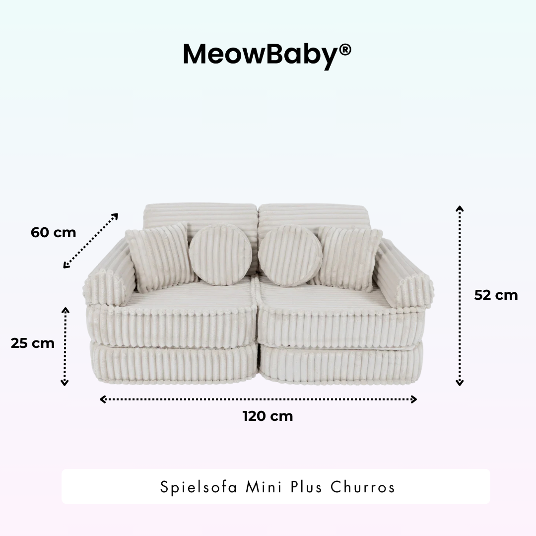 Spielsofa Mini Plus Churros - Plüschcord Edition