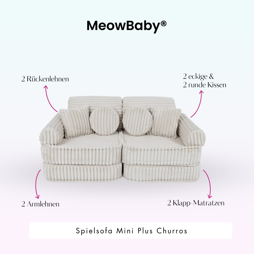 Spielsofa Mini Plus Churros - Plüschcord Edition