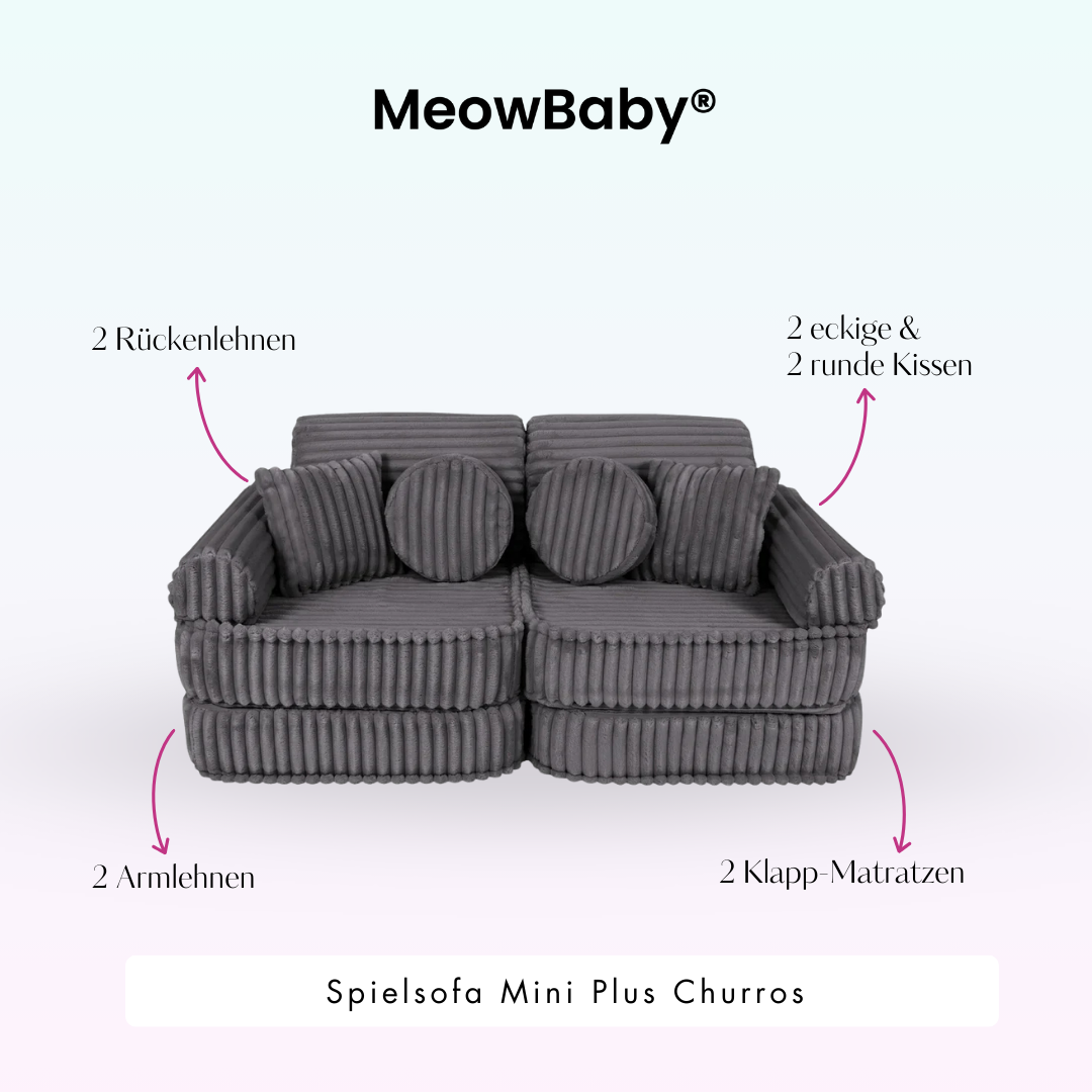 Spielsofa Mini Plus Churros - Plüschcord Edition