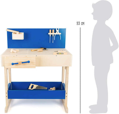 Kinderwerkbank blauw met toebehoren