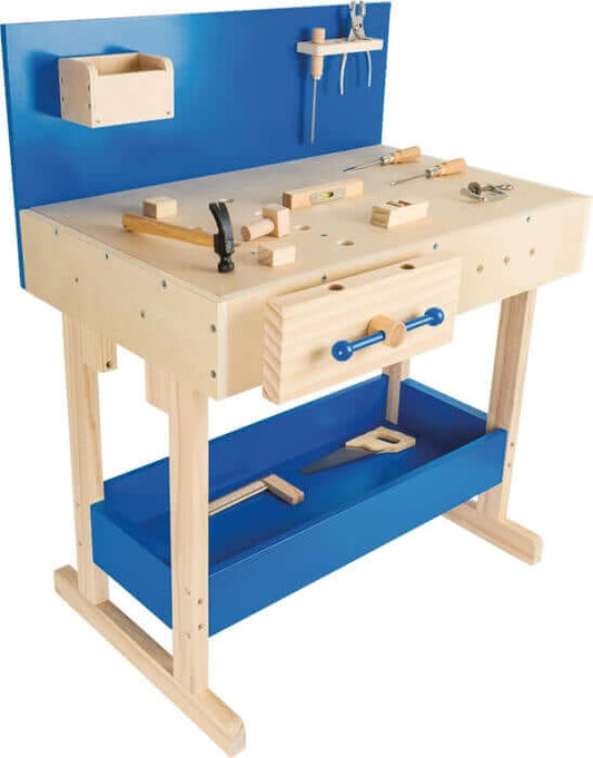 Kinderwerkbank blauw met toebehoren