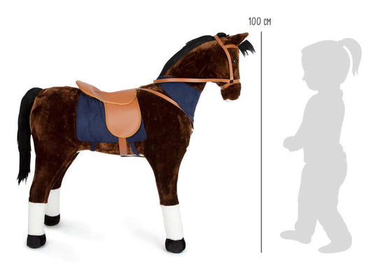 Staand paard XL met geluid, bruin
