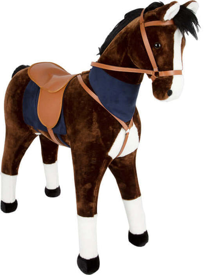 Staand paard XL met geluid, bruin
