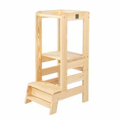 Leertoren Keukenhulpje van hout voor kinderen, div. kleuren