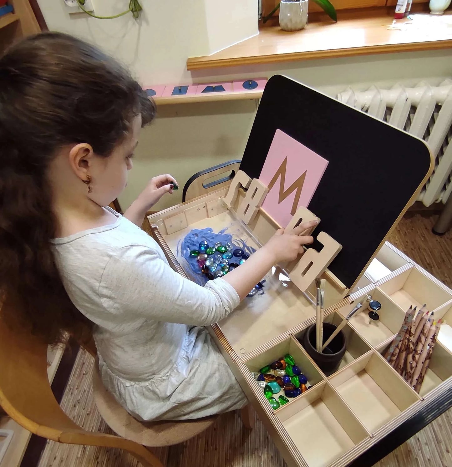Set schrijf- en tekentafel met stoel "Leni"