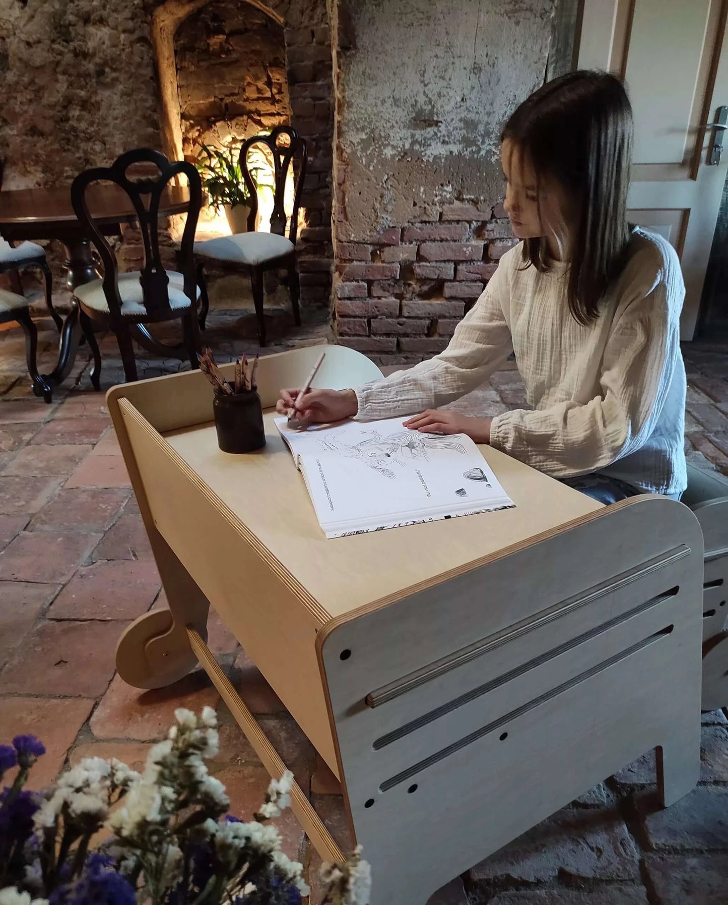 Montessori Bureau &amp; Stoel Set "Rad"