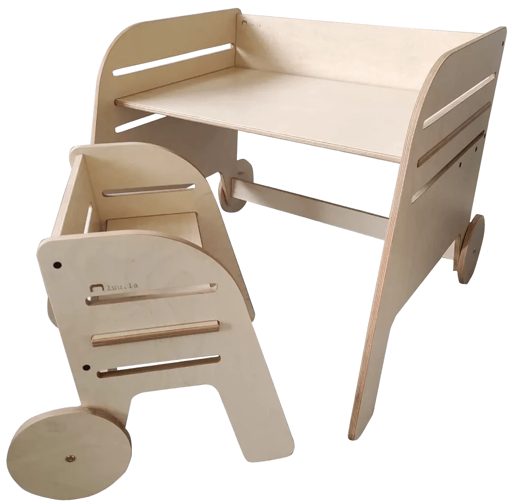 Montessori Bureau &amp; Stoel Set "Rad"