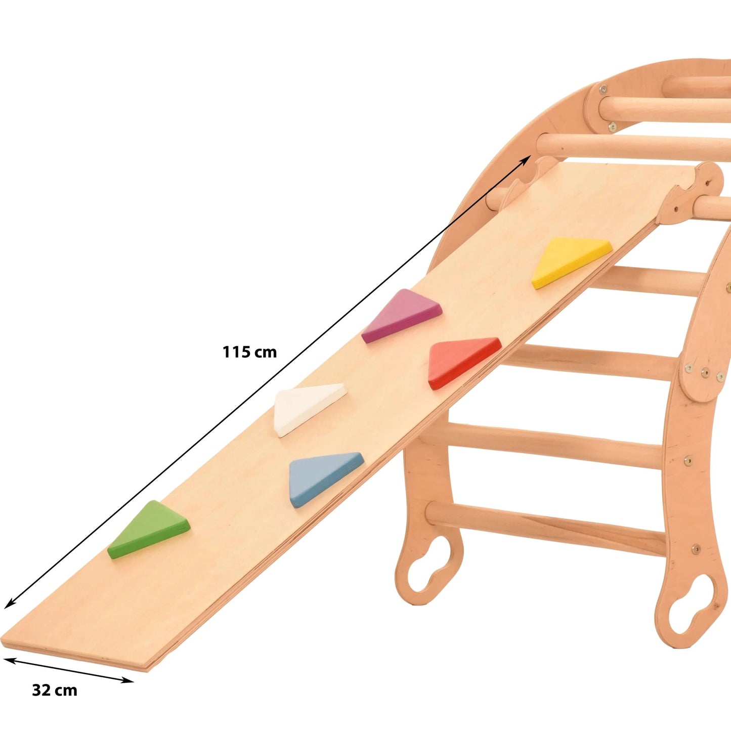 Glijplank met handvatdriehoeken - accessoires voor de klimdriehoek
