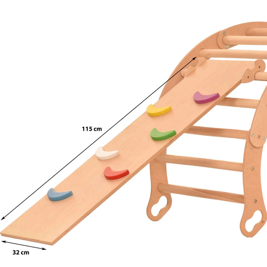 Glijplank met halvemaanvormige handgrepen - accessoire voor de klimdriehoek