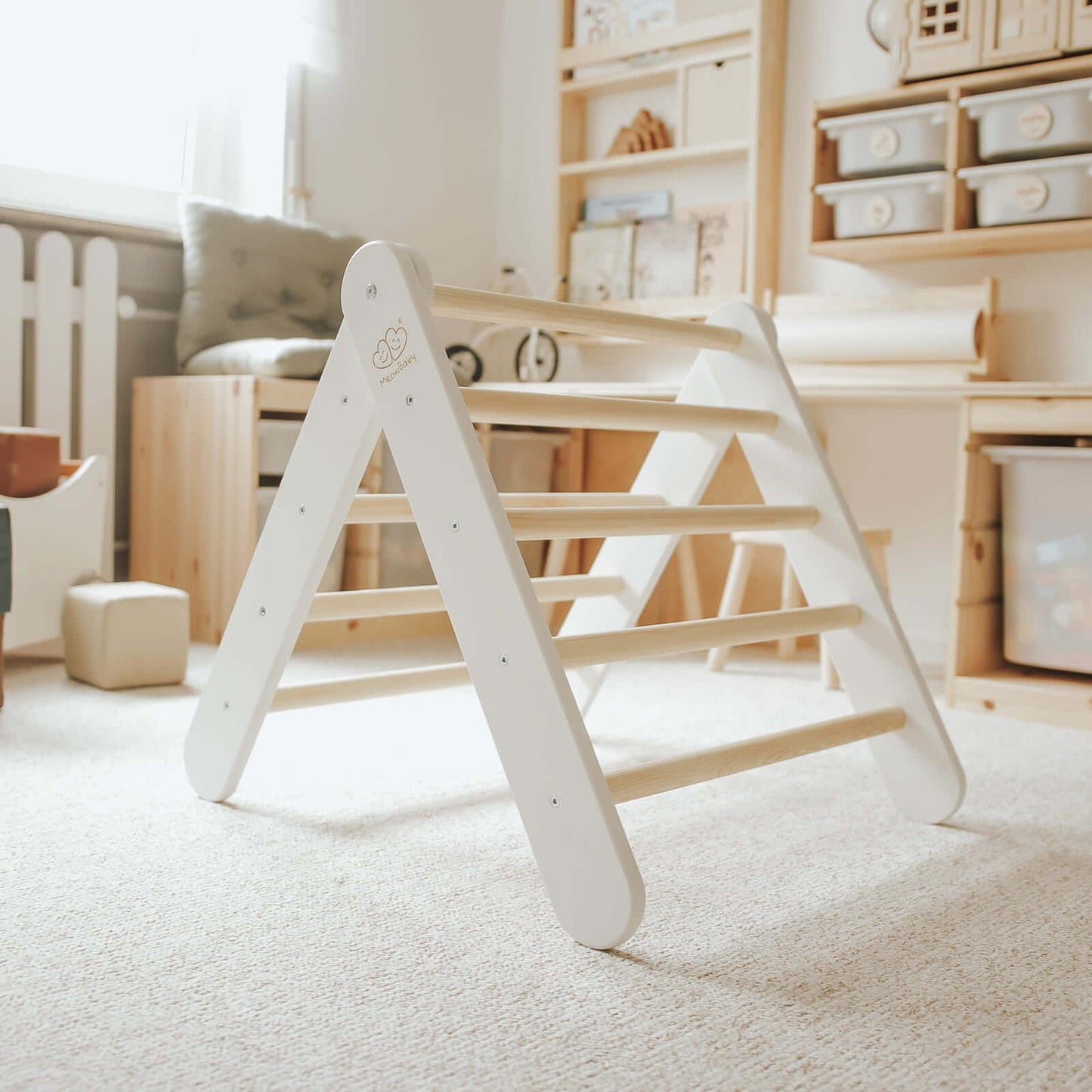 MeowBaby® Montessori klimdriehoek voor kinderen verschillende kleuren