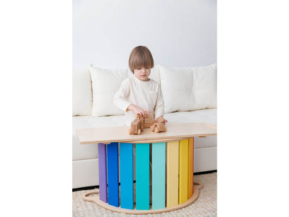Montessori klimboog kleurrijk met glijbaan/ladder
